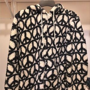 Peace Sign Fleece Hoodie
